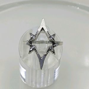 ✨3 for 25✨ Silver Tone Open Star Crystal Ring
